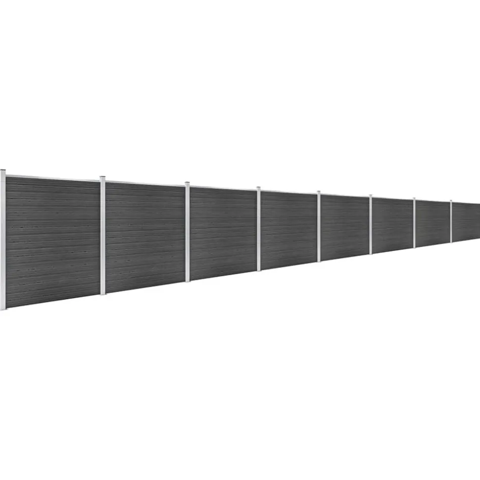 vidaXL Schuttingpanelenset 1391x186 cm HKC zwart
