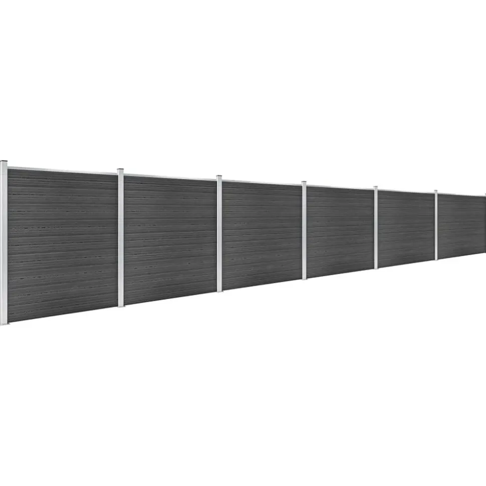 vidaXL Schuttingpanelenset 1045x186 cm HKC zwart