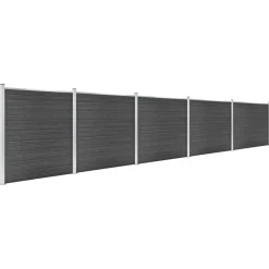 vidaXL Schuttingpanelenset 872x186 cm HKC zwart