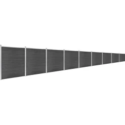vidaXL Schuttingpanelenset 1564x186 cm HKC zwart
