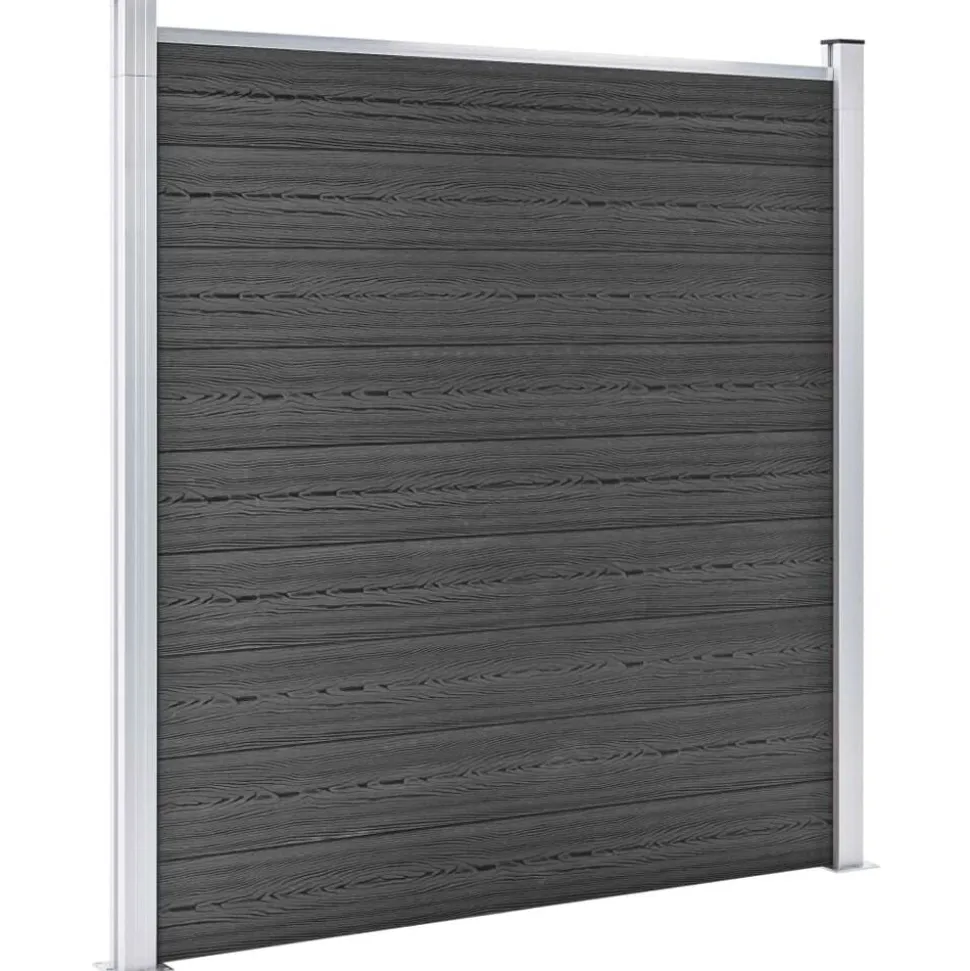 vidaXL Schuttingpanelenset 1564x186 cm HKC zwart