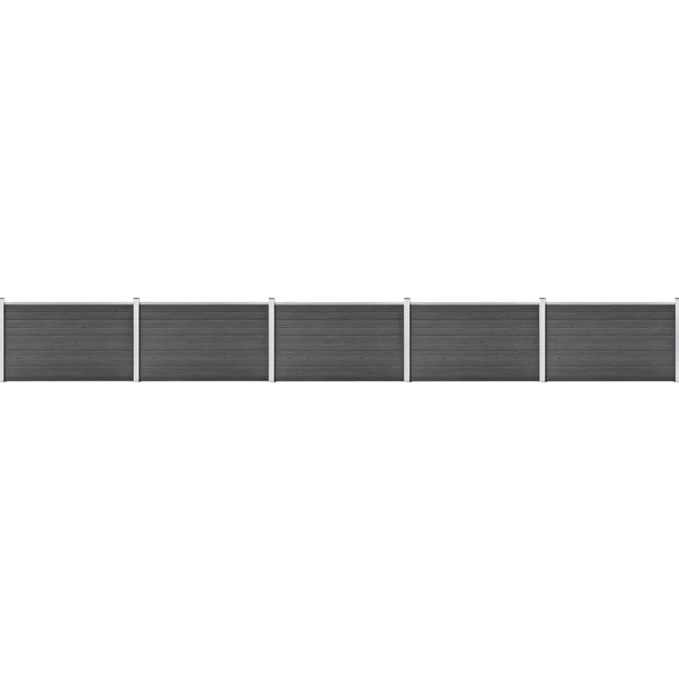 vidaXL Schuttingpanelenset 872x105 cm HKC zwart