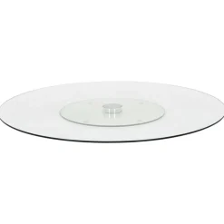 vidaXL Serveerbord draaiend 60 cm gehard glas transparant