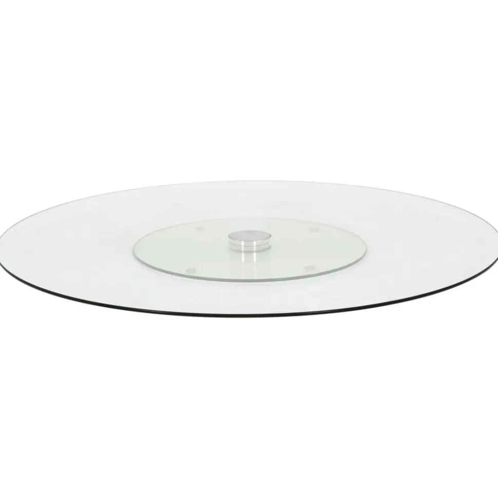vidaXL Serveerbord draaiend 60 cm gehard glas transparant