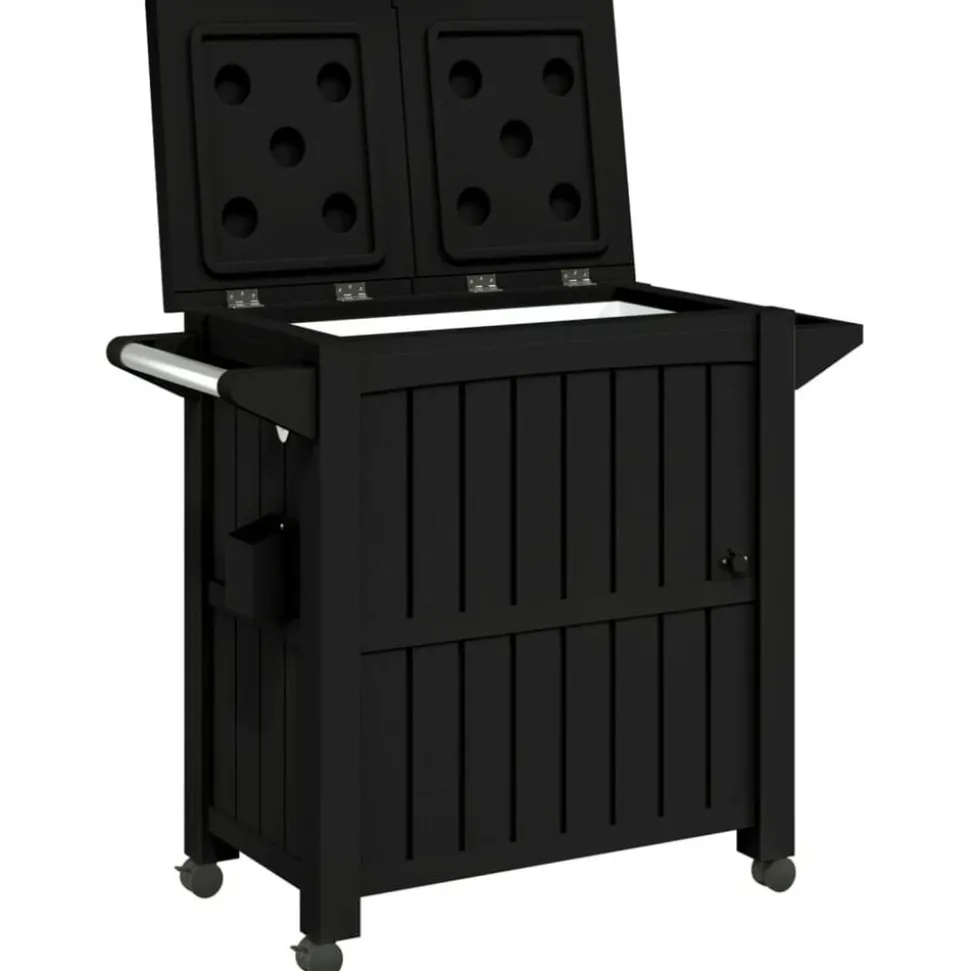 vidaXL Serveerwagen 3-in-1 polypropeen zwart