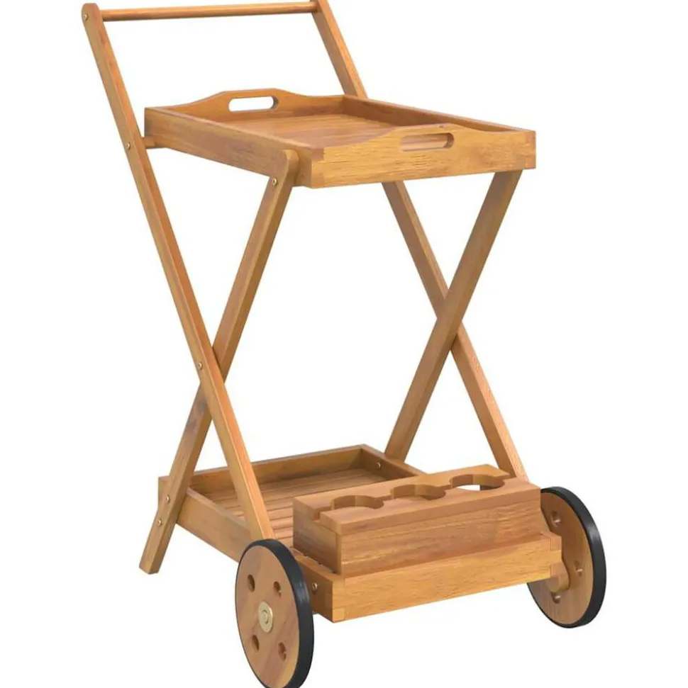 vidaXL Serveerwagen 54x87x90 cm massief acaciahout