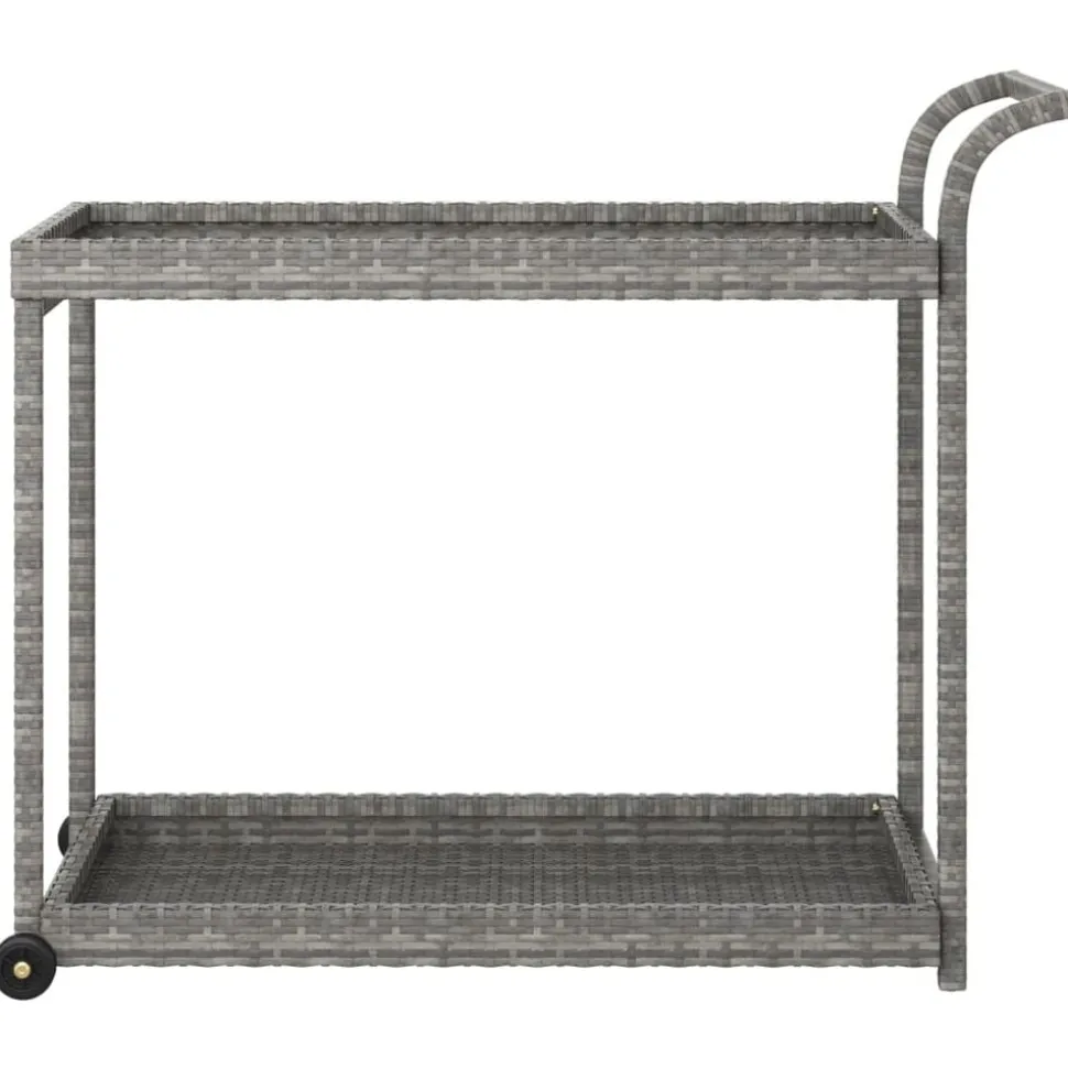vidaXL Serveerwagen 100x45x83 cm poly rattan grijs