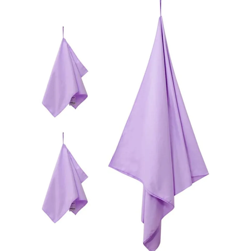 vidaXL Set van Sporthanddoeken 3 pcs Paars Polyester en Polyamide