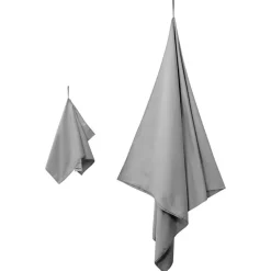 vidaXL Set van Sporthanddoeken 2 pcs Donkergrijs Stof