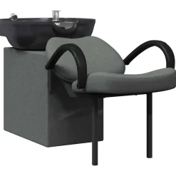 vidaXL Shampoo Stoel Donkergrijs en Zwart 136 x 60 x 92 cm Stof