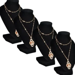 vidaXL Sieradenhouder voor ketting 9x8,5x15 cm zwart 4 st