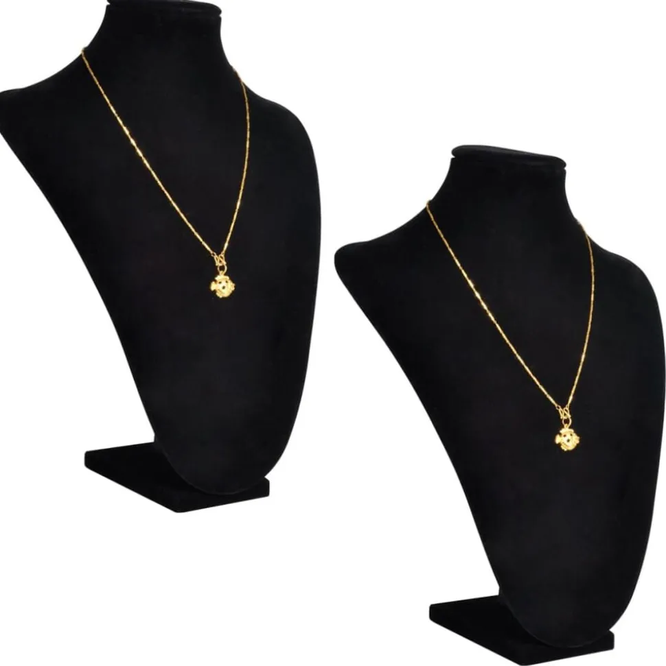 vidaXL Sieradenhouder voor ketting 23x11,5x30 cm zwart 2 st