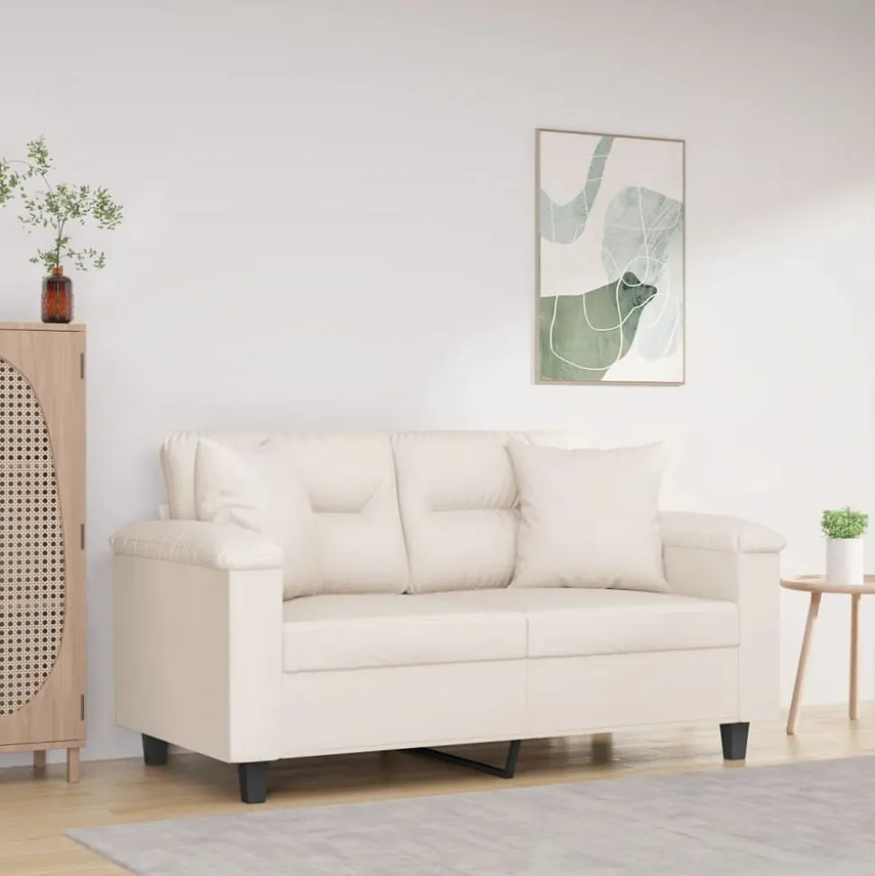 vidaXL Sierkussens 2 st 40x40 cm microvezelstof beige