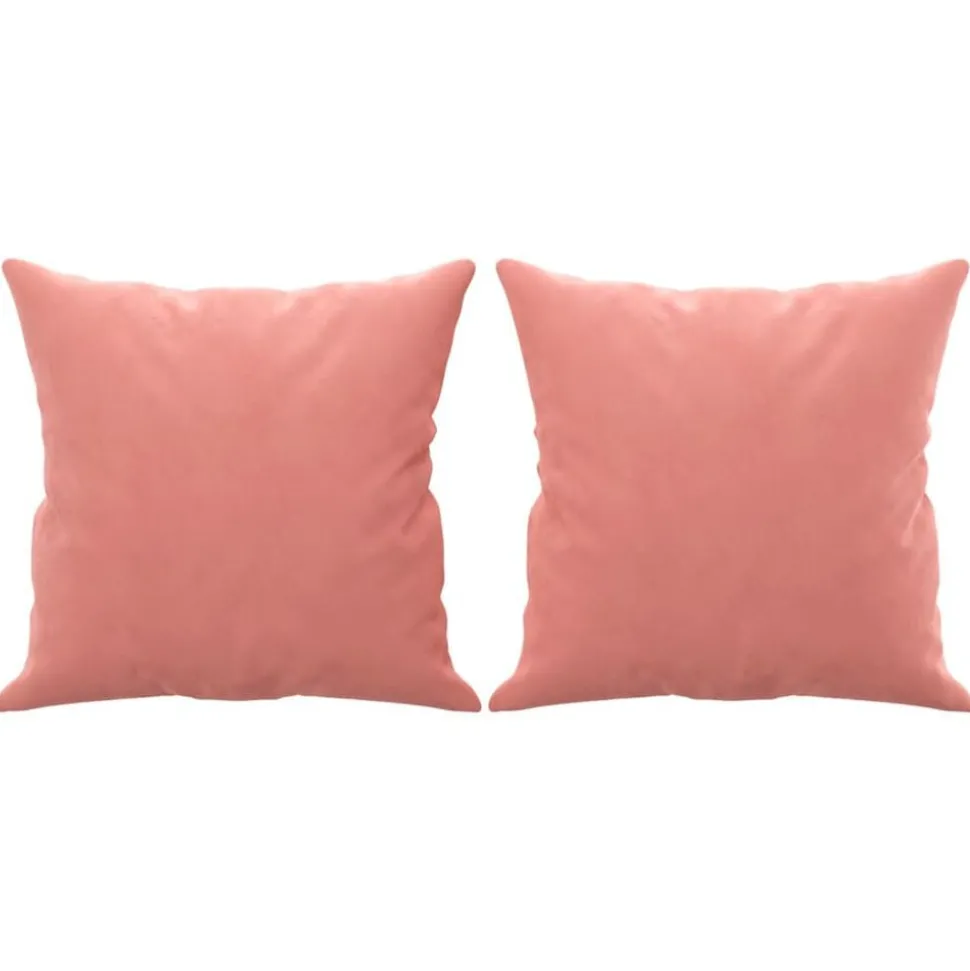 vidaXL Sierkussens 2 st 40x40 cm fluweel roze