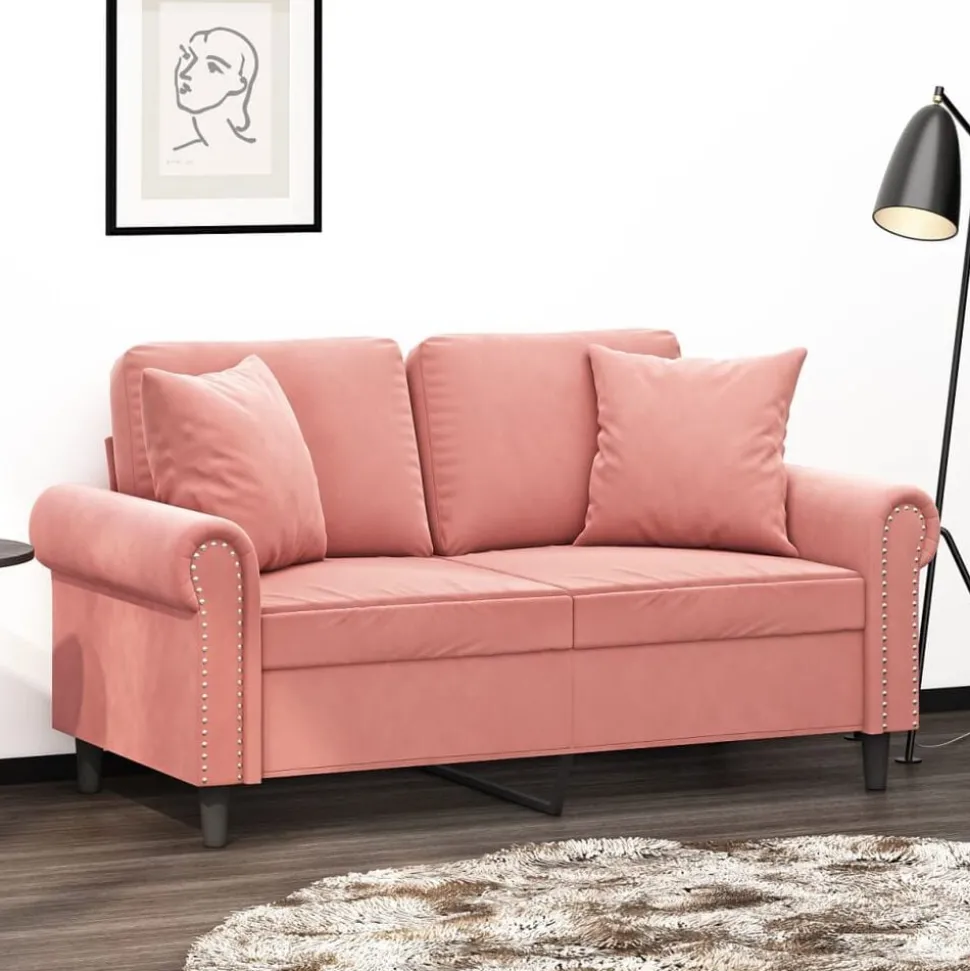 vidaXL Sierkussens 2 st 40x40 cm fluweel roze
