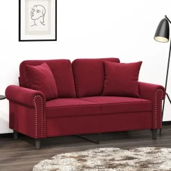 vidaXL Sierkussens 2 st 40x40 cm fluweel wijnrood