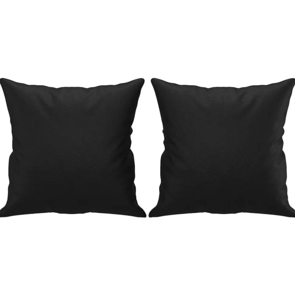 vidaXL Sierkussens 2 st 40x40 cm kunstleer zwart