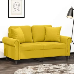 vidaXL Sierkussens 2 st 40x40 cm fluweel geel