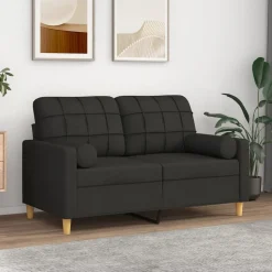 vidaXL Sierkussens 2 st 15x50 cm stof zwart