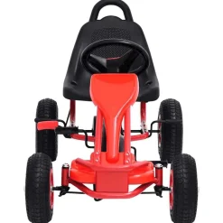 vidaXL Skelter met pedalen en pneumatische banden rood