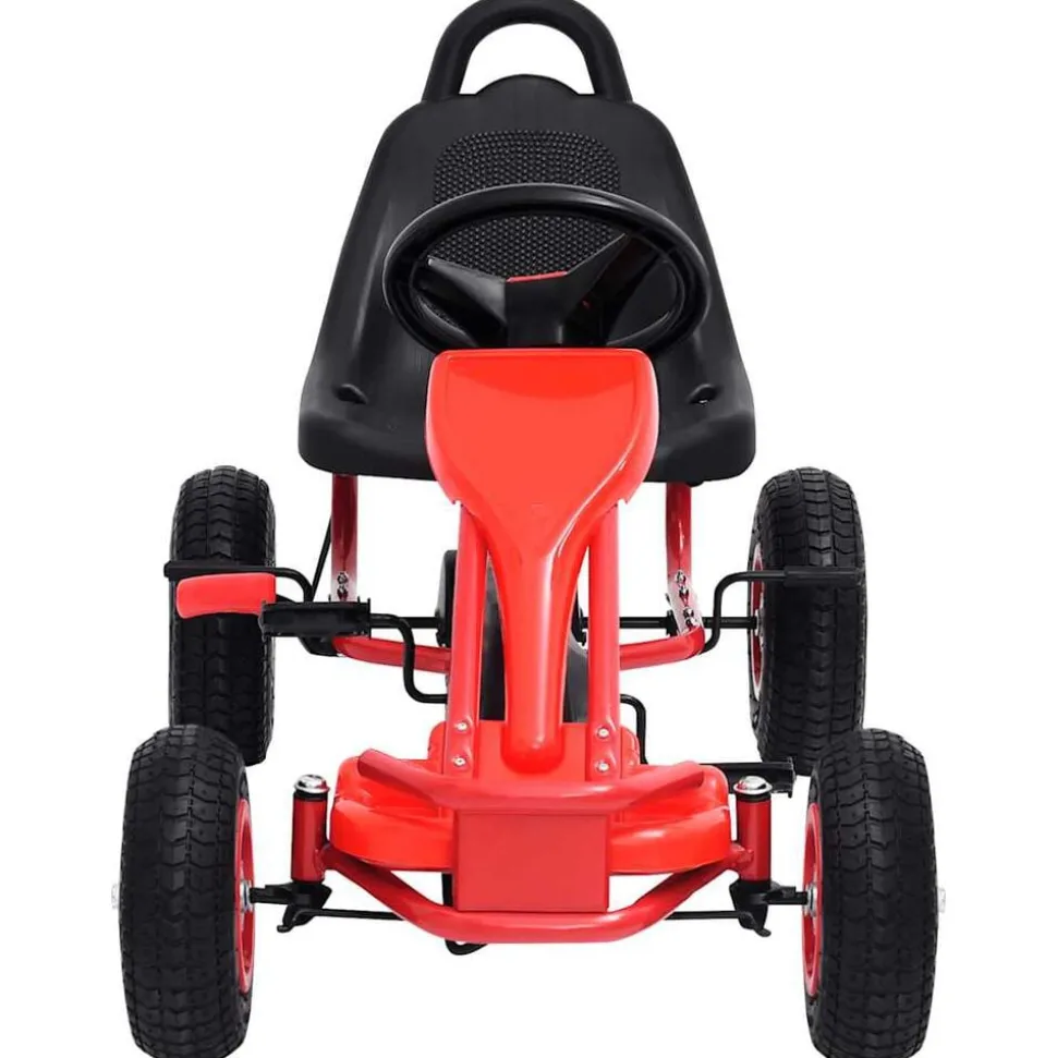 vidaXL Skelter met pedalen en pneumatische banden rood