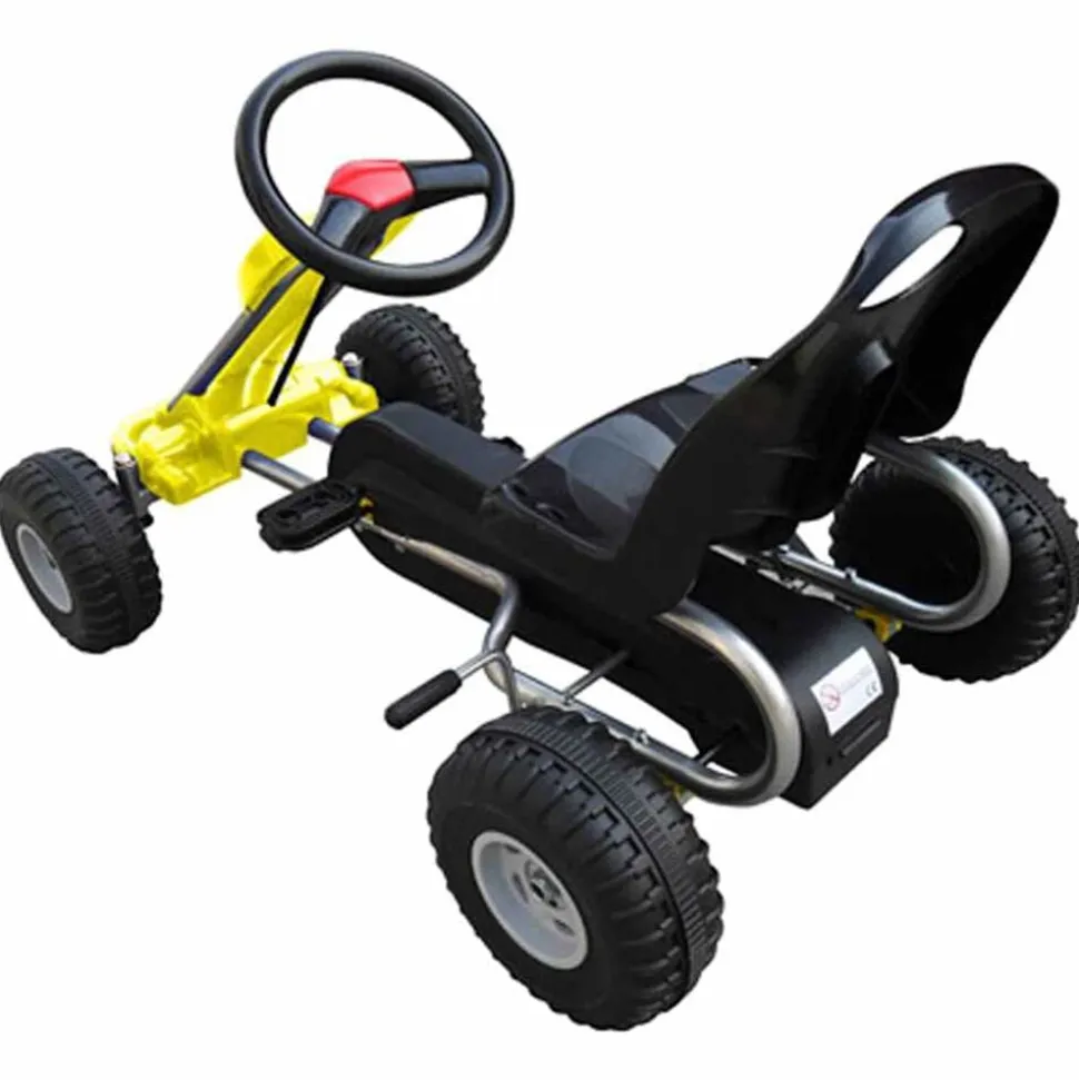 vidaXL Skelter met pedalen geel