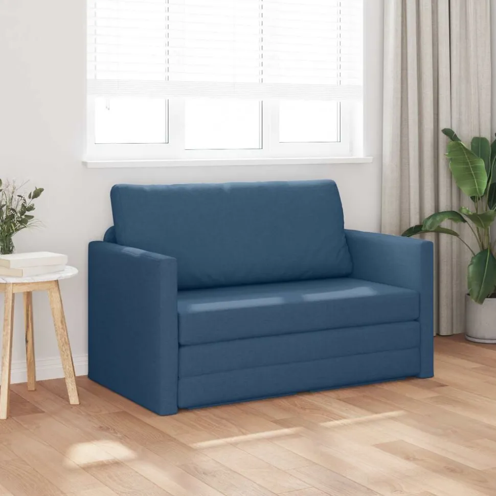 vidaXL Slaapbank 110cm Blauw Stof