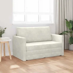 vidaXL Slaapbank Crème 124 x 71 x 78 cm Fluweel