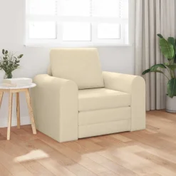 vidaXL Slaapbank Crème 98 x 71 x 83 cm Stof