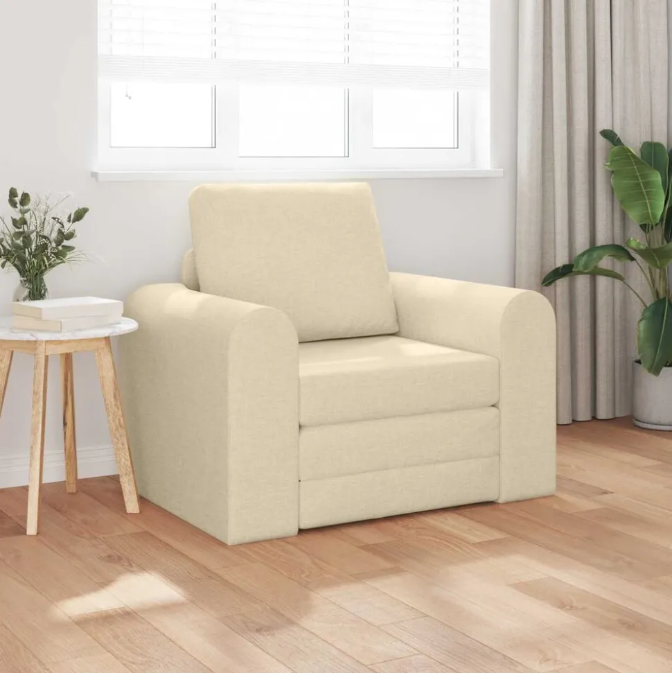 vidaXL Slaapbank Crème 98 x 71 x 83 cm Stof