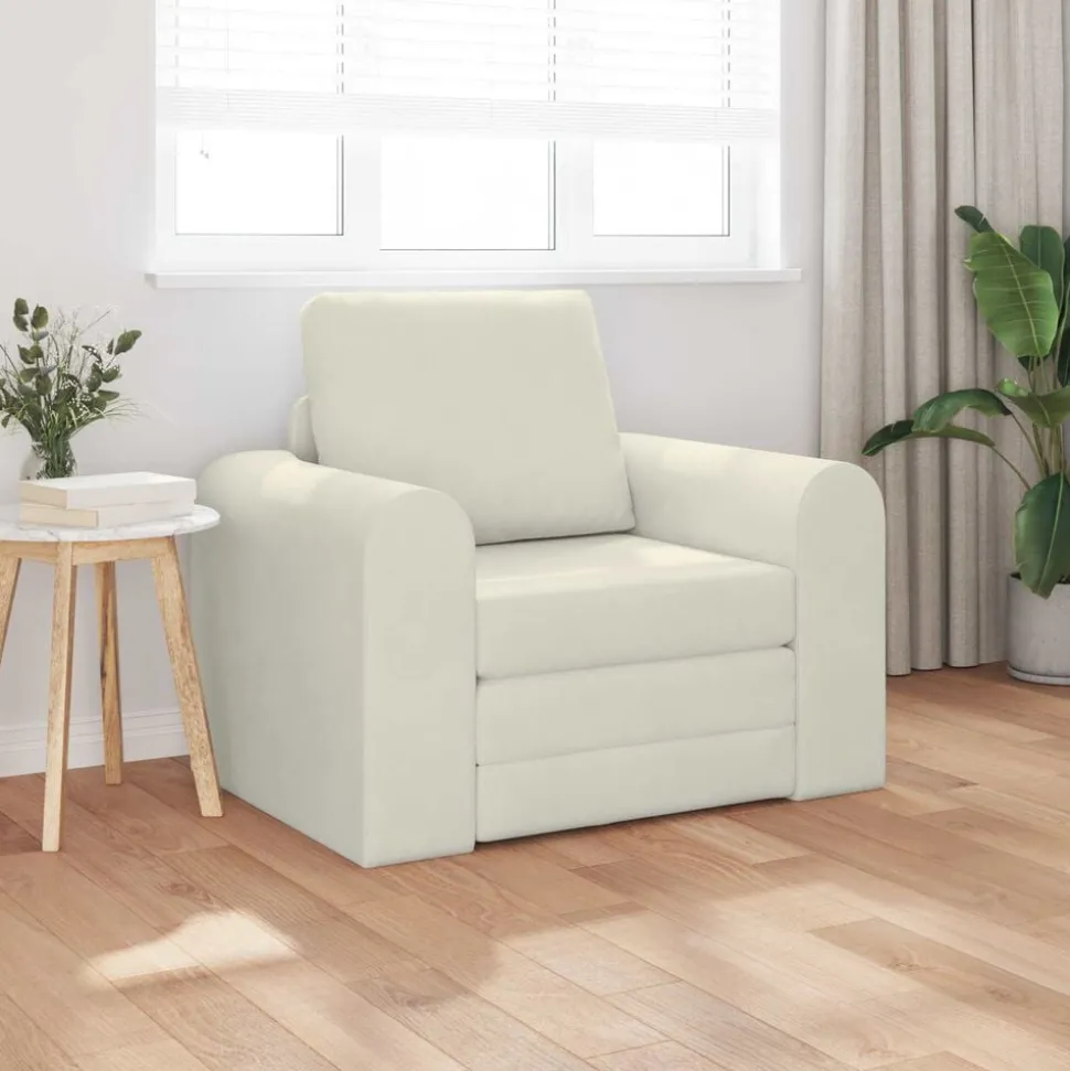 vidaXL Slaapbank Crème 98 x 71 x 83 cm Fluweel