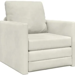 vidaXL Slaapbank Crème 74 x 77 x 81 cm Fluweel