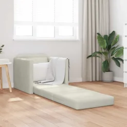 vidaXL Slaapbank Crème 74 x 77 x 81 cm Fluweel