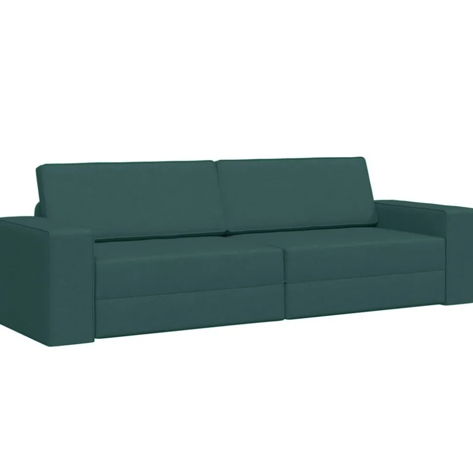 vidaXL Slaapbank Donkergroen 245 x 78 x 77 cm Stof