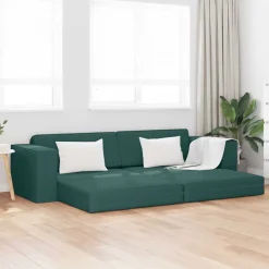 vidaXL Slaapbank Donkergroen 245 x 78 x 77 cm Stof