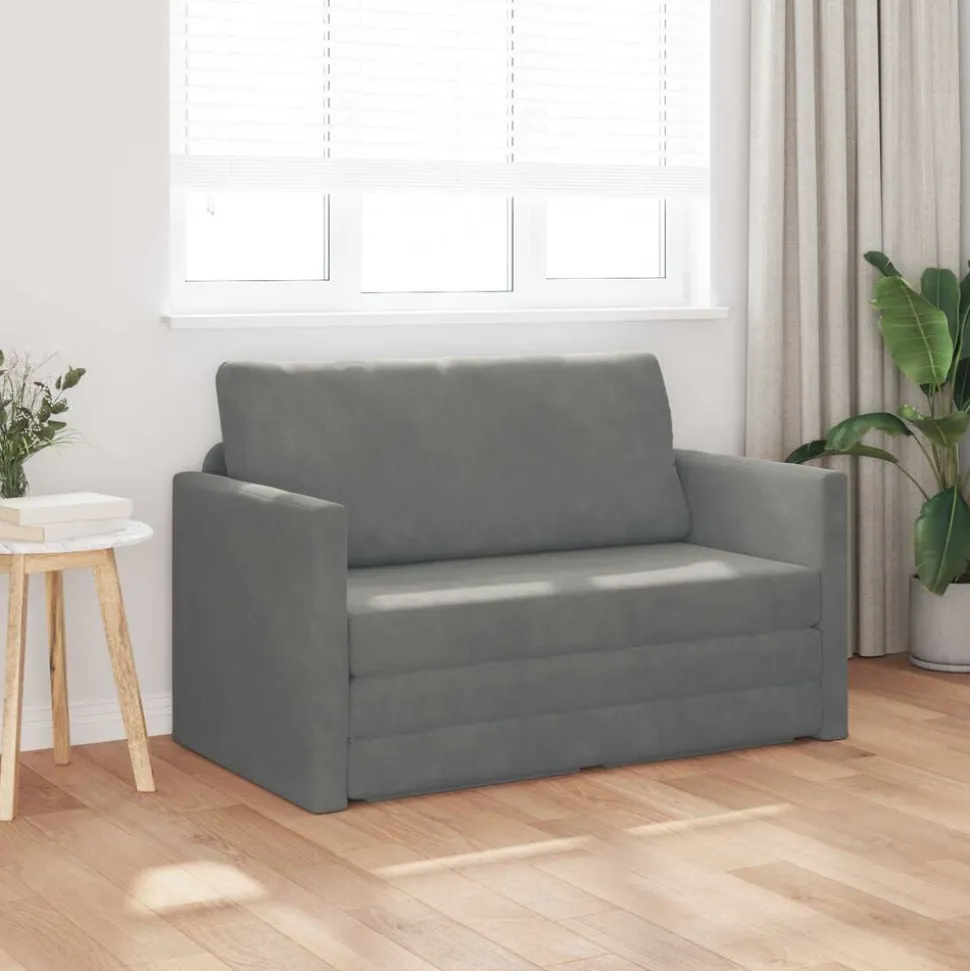 vidaXL Slaapbank Donkergrijs 124 x 71 x 78 cm Fluweel
