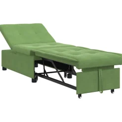 vidaXL Slaapbank Lichtgroen 194 x 67 x 82 cm Fluweel