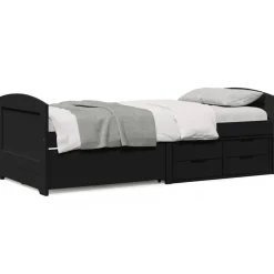 vidaXL Slaapbank met 5 lades zonder matras IRUN 90x200 cm zwart