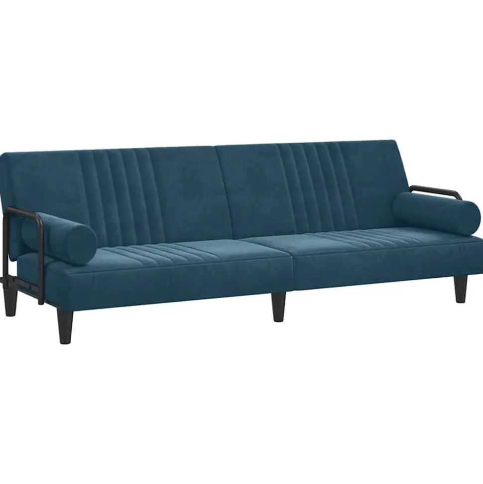 vidaXL Slaapbank met armleuningen fluweel blauw