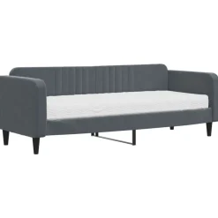 vidaXL Slaapbank met matras 80x200 cm fluweel donkergrijs