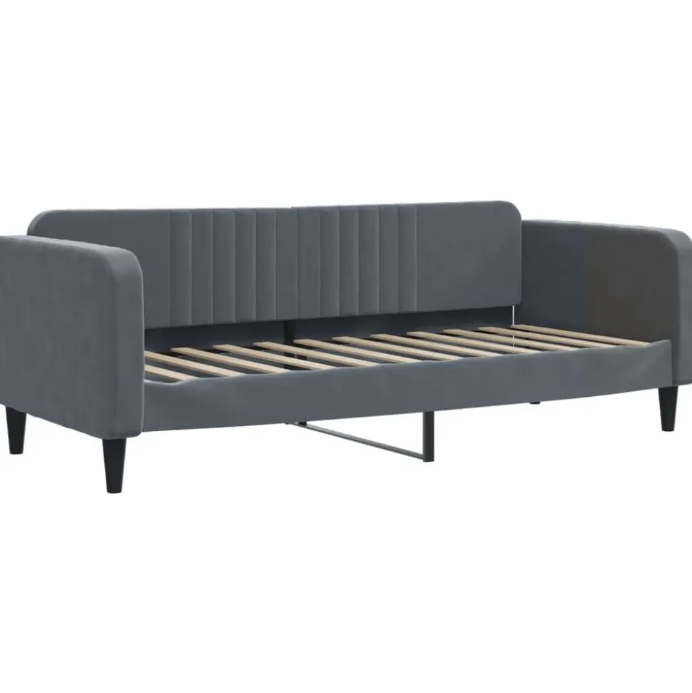vidaXL Slaapbank met matras 80x200 cm fluweel donkergrijs