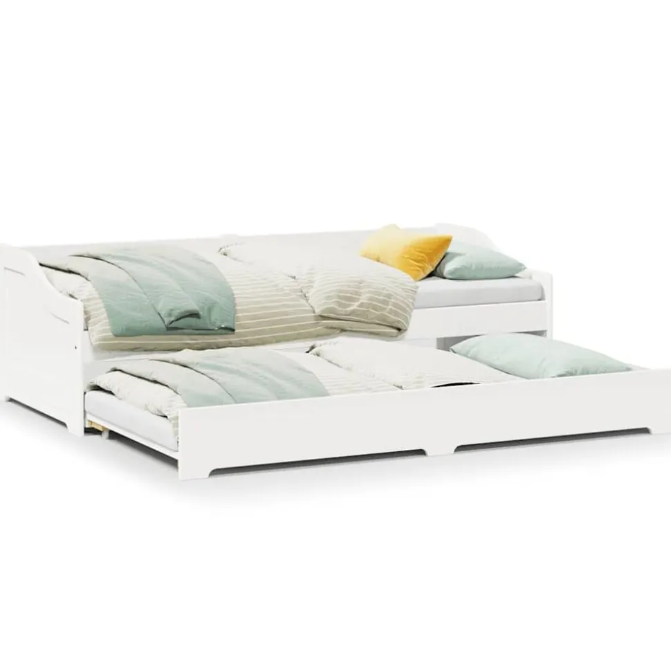 vidaXL Slaapbank met onderschuifbed zonder matras IRUN 90x200 cm wit