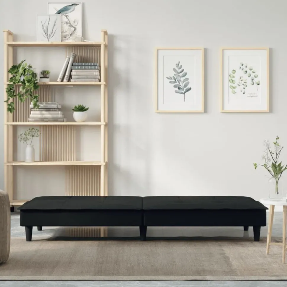 vidaXL Slaapbank stof zwart