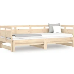 vidaXL Slaapbank uitschuifbaar massief grenenhout 2x(90x200) cm
