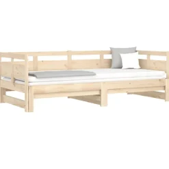 vidaXL Slaapbank uitschuifbaar massief grenenhout 2x(90x200) cm