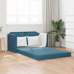 vidaXL Slaapbank vloermodel 2-in-1 122x204x55 cm fluweel blauw
