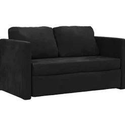 vidaXL Slaapbank vloermodel 2-in-1 122x204x55 cm fluweel zwart