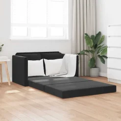 vidaXL Slaapbank vloermodel 2-in-1 122x204x55 cm fluweel zwart