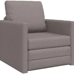 vidaXL Slaapbank vloermodel 2-in-1 112x174x55 cm stof taupe