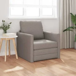 vidaXL Slaapbank vloermodel 2-in-1 112x174x55 cm stof taupe